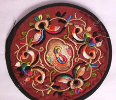 貴州苗族刺繡絲質工藝品 50對起批的個性文化禮品與杯墊盤墊